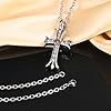 INFINIONLY Fashion Men Women Stainless Steel Necklace Pendant Vintage Cross Pendant with Zirconia with 55cm Chain Creative Cross Necklaces for Teenagers #2
