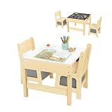 OOOK 3 in1 Kids Table and Chair Set, Toddler Table and Chair Set with Double-Sided Tabletop and Storage Drawer, Kids Activity Table for Home, Nursy and Playroom. Premium Gift for Boys and Girls.