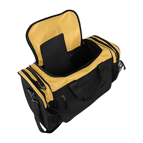 Image of Dalix 20 Inch Sports Duffle Bag with Mesh and Valuables Pockets, Gold