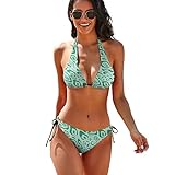 SKT T1 Women's Leopard Bikini Swimsuit Green Hippy Cheetah Animal Print Spots Bathing Suits for Wome