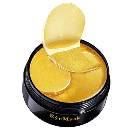 Under Eye Masks,Collagen 24K Gold Under Eye Patches for Puffy Eyes,Dark Circles Bags,Gold Pads Anti-Aging Hyaluronic Acid Moisturiser for Under Eyes Wrinkles, Remove Eye Bags, Hydrating (24K)