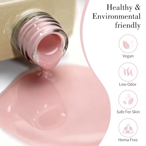 Image of CANNI 9ml Jelly Pink Oyster Gel Nail Polish, High Gloss UV LED Soak Off Gel