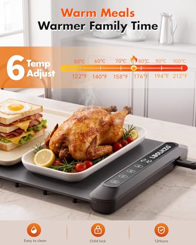 Image of Warming Mat For Food Extra Long 43 inchx12 inch 600W Food Warming Mat Heat Resistant Pad,Chafing Dishes for Buffet 6 Temp 12 Hours,Child Lock,Food Warmers for Parties Buffet for Catering Gatherings