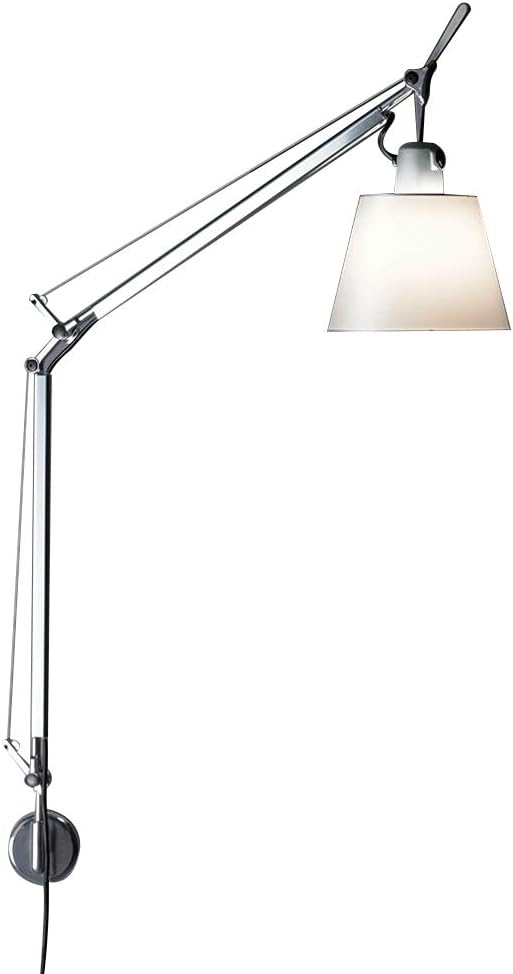 Artemide Tolomeo 75W E26 Parchment Shade Wall lamp with Aluminum S-Bracket