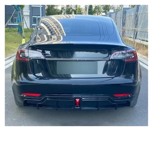 Diffuseur arrière Tesla Model 3 en finition noir brillant look carbone