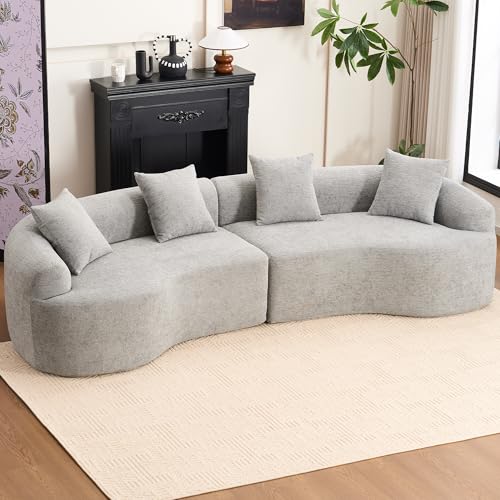 110" Curved Loveseat Sectional Sofa for Living Room, Modern Oversized