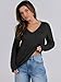 ANRABESS Women's Long Sleeve V Neck Cable Knit Sweater Jumper 2024 Fall Pullover Top Cute Soft Ladies Dressy Casual Outfits Black Medium
