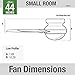 Hunter Fan 59454 Minimus 44-Inch Low Profile Ceiling Fan with Energy-Efficient LED Light Kit and Remote Control, Ultra-Quiet Motor, Brushed Nickel Finish