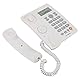 Schnurgebundenes Telefon mit ID-Anzeige, Festnetztelefon mit Freisprechfunktion, Eingehende Anzeige, Haltefunktion, Dual-Port-Erweiterungsset(Weiss)