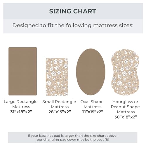 Image of Pobibaby 2 Pack Bassinet Sheets for Girls - Premium Cotton Blend Baby Girl Fitted Sheet Set, Soft Breathable Floral Jersey Knit for Rectangle Oval Bassinets, Newborn Nursery Bedding (Meadow)