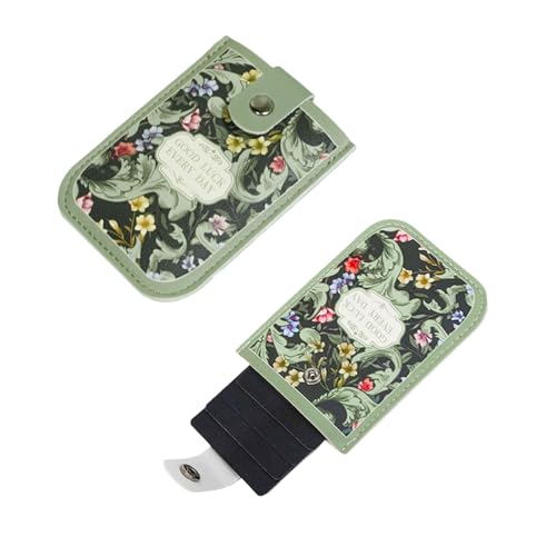 Credit Card Holder Wallet, Leather Card Case Card Organizer Case with 5 Card Sheets, Pull-out RFID Card Case Wallet with Snap for Men and Women (style 2)