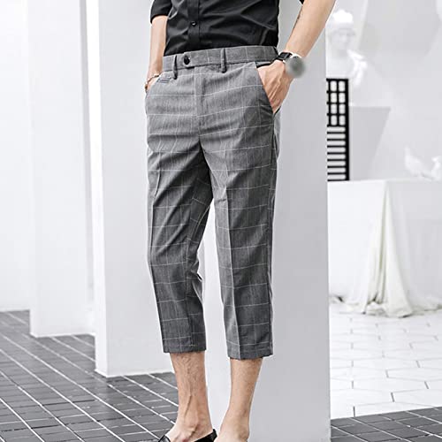 Pantalones Capri Slim de Hombre a Cuadros Gris Talle 34 miniatura 2