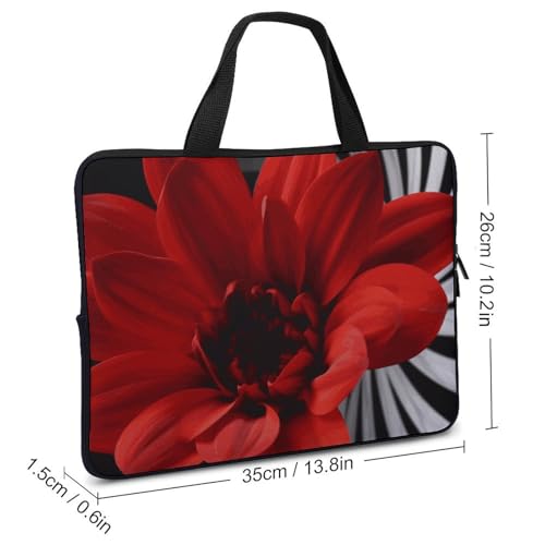 Housse ordinateur portable à fleurs rouges pour PC et tablette