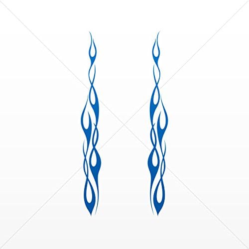 Calcomanías para decoración de llamas, para bicicleta, motocicleta, bicicleta, vehículo azul oscuro (6 x 0.65 pulgadas)