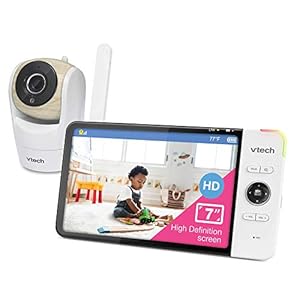 [Upgraded] VTech VM919HD Video Monitor with Battery Support 15-hr Video Streaming, 7″ 720p HD Display,360 Panoramic Viewing, 110 Wide-Angle View,HD Night Vision,Up to 1000ft Range,Secured Transmission