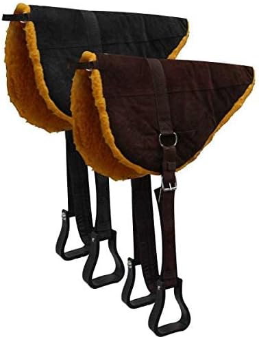 Showman Suede Leather Bareback Saddle Pad w/Fleece Bottom