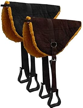 Showman Suede Leather Bareback Saddle Pad w/Fleece Bottom
