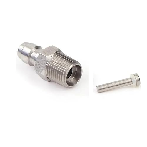 Miniatura 8 de Adaptador de enchufe de desconexión rápida de 0.315 in 1/8 NPT rosca macho acero inoxidable PCP Paintball accesorios de carga de aire