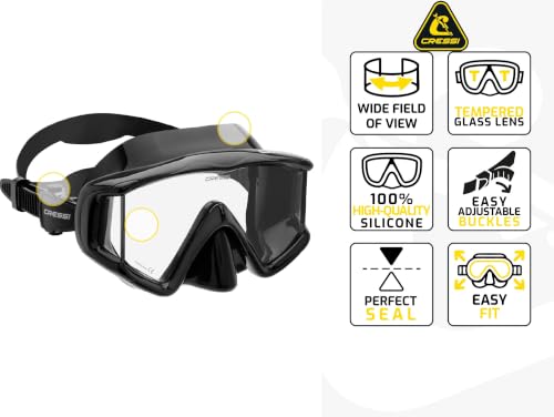 Máscara Cressi Pano 3 de Vista Amplia para Buceo y Snorkel - Falda Suave de Silicona para Excelente Sellado miniatura 3