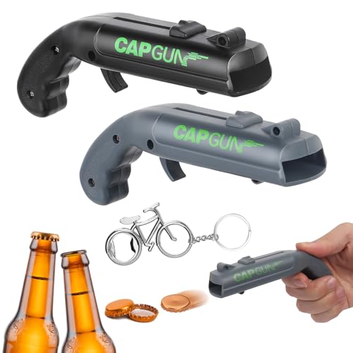 QMLING 2 pezzi Cap Gun, tappo a corona pistola, apribottiglie, pistola divertente con apribottiglie, gadget per uomini, pistola per coperchio della birra per casa bar party QMLING 2 pezzi Cap Gun, tappo a corona pistola, apribottiglie, pistola divertente con apribottiglie, gadget per uomini, pistola per coperchio della birra per casa bar party