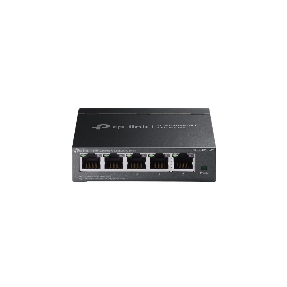 TP-Link TL-SG105S-M2 | 5-Port 2.5G Multi-Gigabit Unmanaged Network Switch, Ethernet Splitter | 2.5G Bandwidth | Plug & Play | Desktop/Wall-Mount | Fanless Metal Design | Limited Lifetime Protection