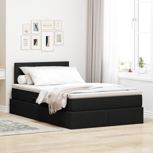 Genérico Cama con Almacenamiento y LED Negro 120 x 190 cm Poliéster,Camas y Accesorios,Camas y somieres-3371132