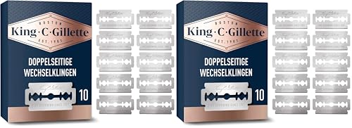 King C. Gillette Double Edge Safety Razor Blades; Doppelklingen für Rasierhobel für Männer, 10 Rasierklingen… – Ansicht 1