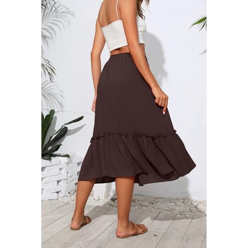 Image of Witsmile High Waist Tiered Skirts for Women Flowy Skirts for Women Long Length with Pockets 2026 Fashion Trendy