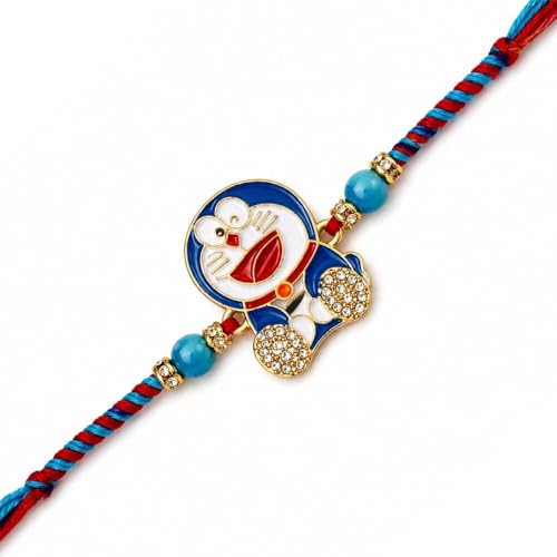 Image of I Jewels Designer Cartoon Kids Rakhi with Roli Chawal and Rakshabandhan Card for Brother /Boys /Bhai /Bhaiya (R499)