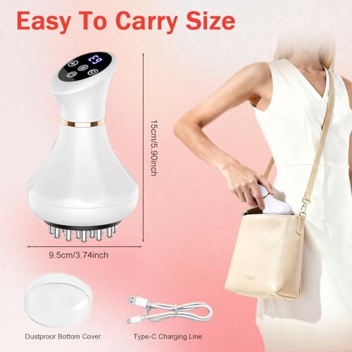 Image of HANNEA Electric Body Massager with Multi-Node Massage Head, 9 Level Switchable, EMS Micro Current Heating Massager for Neck, Back, Shoulder, Muscles, Stress Relief, Lymphatic Drainage, 9x15cm