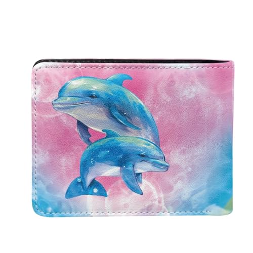 Image of Coldinair Dolohins Wallet for Boys 6-8,Cute Cartoon Wallet for Kids 8-10,Leather Bi-Fold Wallet Small Wallets Slim Coin Purse for Teens Little Boy