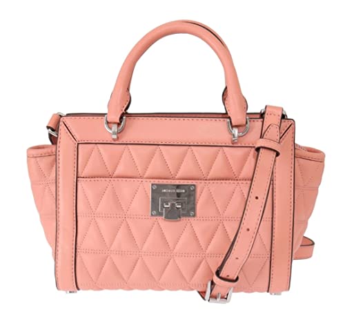 Sac Michael Kors Vivianne petit modèle messenger en cuir pêche matelassé