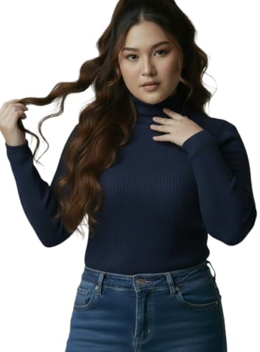 MYO Women Highneck Full Sleeve Winter Top – Stylish Women High Neck Turtleneck Slim Fit Stretchable Warm Winterwear Top for Girls & Ladies | Casual Office College Wear High Neck Tee-Pack of 1