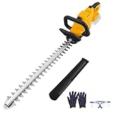 Cordless Hedge Trimmer Compatible with DeWalt 20V, 22" Dual-Action Blade, 1800RPM Brushless Motor, 3/5" Cutting Capacity, Bare Tool Only (No Battery/Charger)