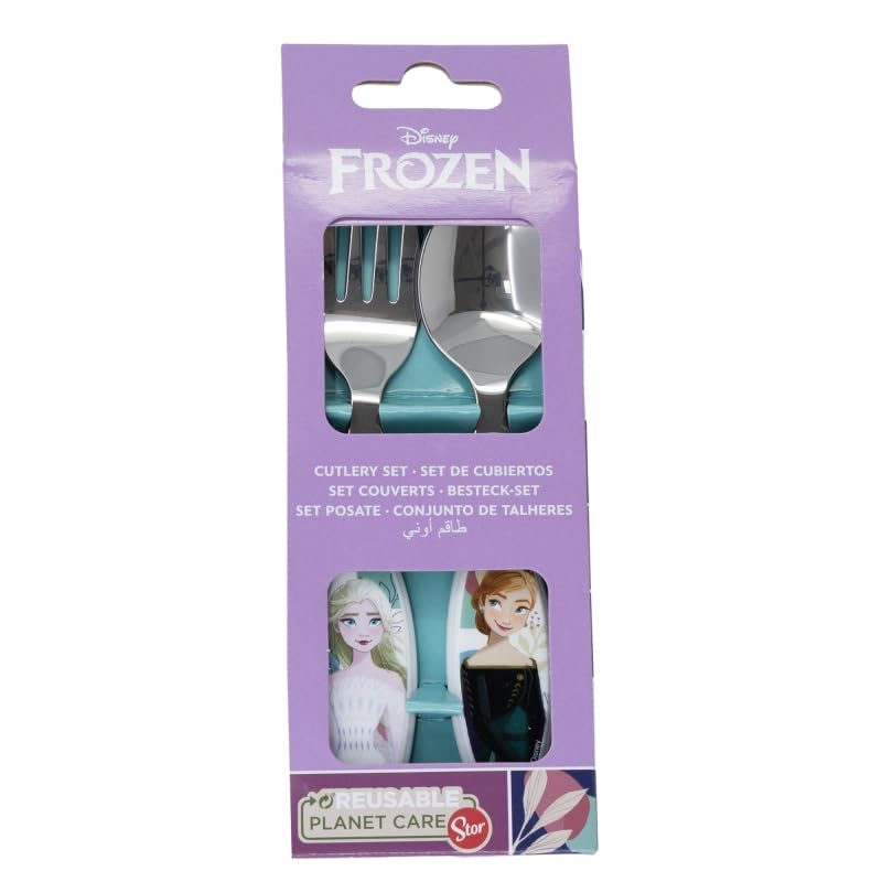 ILS I LOVE SHOPPING FROZEN,Set de couverts Spider Man pour enfants en acier inoxydable - fourchette et cuillère (Frozen)