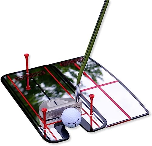 EyeLine Golf Putting Alignment Mirror, Portable Practice Putting Trainer Aid,