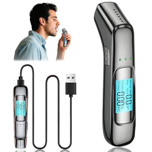 IGEAIIE Breathalyzer & Alcohol Tester, Professional Digital Breathalysers Alcohol Breath Tester with HD LCD Display and Advanced 2nd Generation Smart Sensor Technology for Accurate Alcohol Detection
