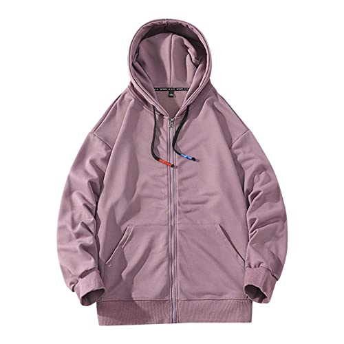Sweat à capuche zippé pour homme violet en taille M pour l'automne et l'hiver
