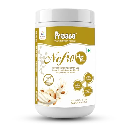 Image of Pro360 Nefro HP - Badam Flavour 1kg (New Flavor), High Protein Nutritional Supplement Powder for Kidney Renal Health Dialysis Care, Enriched with L-Taurine, L-Carnitine & Essential Nutrients