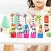 Wooden Cute Colorful Giraffe Push Puppets, Dancing Rocking Giraffe, Finger Puppets Wooden Push Up Toys, for Animal Party Favors and Home Kids Room Decoration 5 Pieces (Random Style)