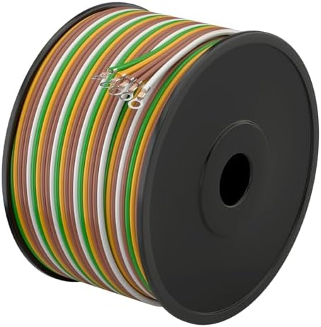 SUZCO 100Ft Enough 14AWG CCA【2BrownWires】 4 ColorCoded 4