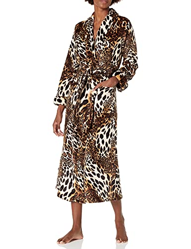 Natori womens Plush Leopard Robe