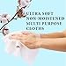 Disposable Dry Wipes, 100 Pack – Ultra Soft Non-Moistened Cleansing Cloths for Adults, Incontinence, Baby Care, Makeup Removal – 9.5