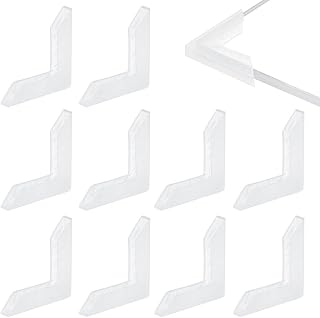Benecrea 100 Pieces Corner Protectors, L-Shaped Corner Bumpers, Transparent White Plastic Corner Protectors, Edge Protection for Photo Frames Mirrors, Ceramics, Glass, Transport Protection