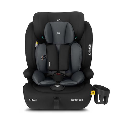 Neobreez I-BOSTONI Universal Baby/Kids/Child/Toddler Safety 3-In-1 Car Seat I-Size ECER129 High Back Booster CarSeat Adjustable Headrest 3-Point Safety Belt 9-36Kg 9m-12Yrs Group1/2/3 5-Point Harness