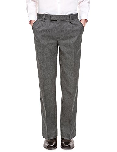 Pantalon d'école garçon pour la rentrée des classes confortable en noir anthracite