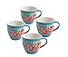 The Pioneer Woman Vintage Floral Teal 16-Ounce Mug Set, Set of 4