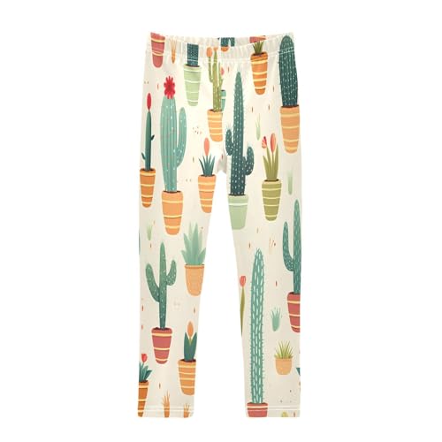Bolaz Toddler Girls Leggings Printed Yoga Pants Leggings Green Cactus for Kids
