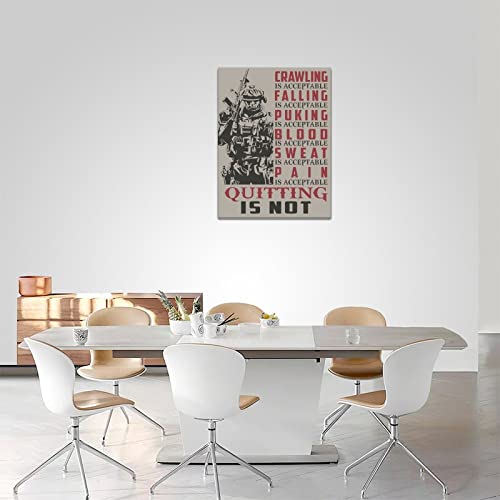 American Military Army Wall Art Retro Soldiers Motivational Wall Decor American Canvas Prints Artwork Vintage Inspring Patriotic Pictures Home Decor Framed Ready To Hang For Home Office 12"X16" #TOP4