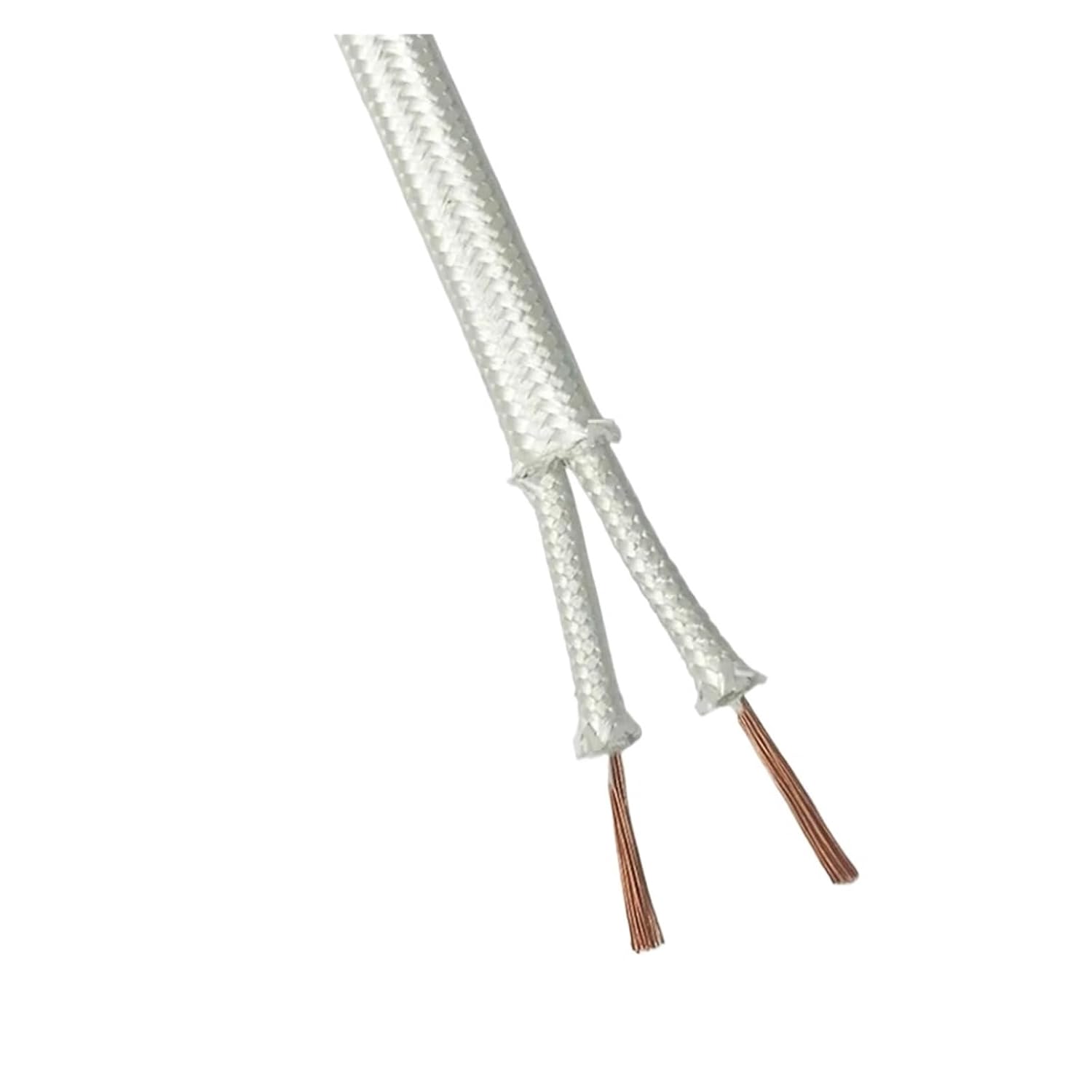 High Temperature Mica Braided Wire, Mica FR HT Electromagnetic Heating Cable 2-Core Twisted OFC 500C Multiple Sizes(0.75 Square)
